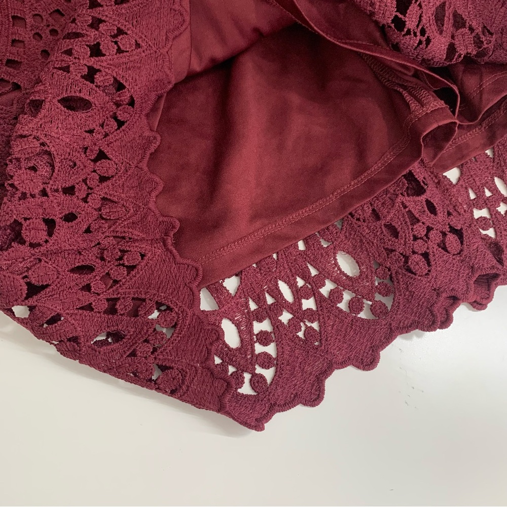 Altard' State Burgundy Eyelet Lace Fit & Flare Dress Size Medium Sleeveless - Picture 7 of 11